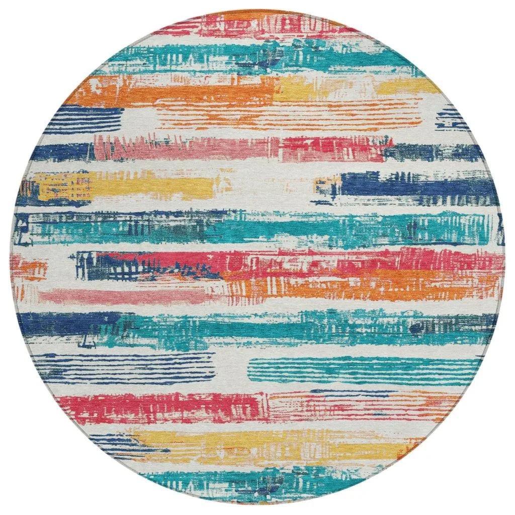 LOOMLAN Rugs Aelaris Ivory Washable Indoor-Outdoor Rug