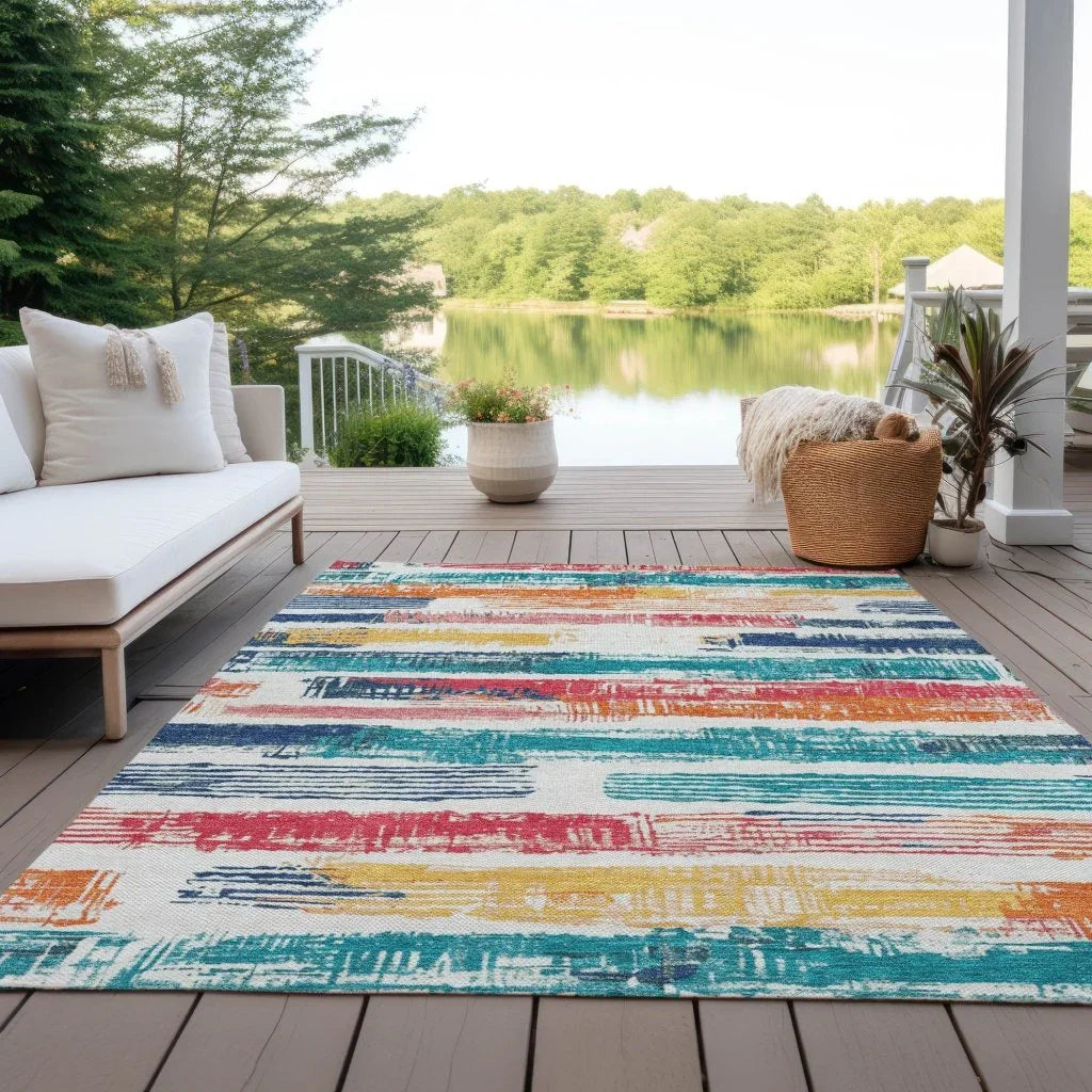LOOMLAN Rugs Aelaris Ivory Washable Indoor-Outdoor Rug