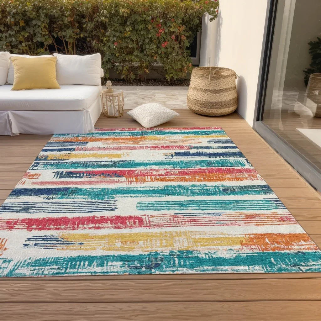 LOOMLAN Rugs Aelaris Ivory Washable Indoor-Outdoor Rug
