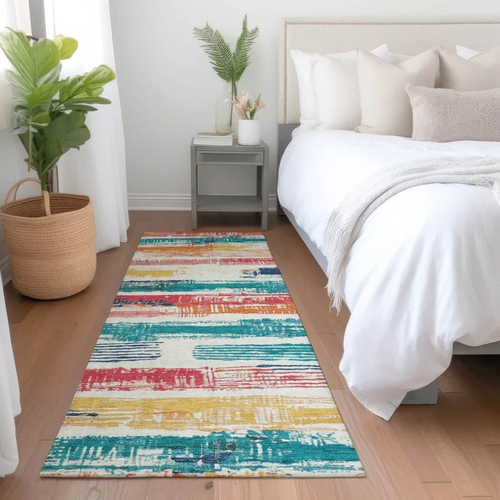 LOOMLAN Rugs Aelaris Ivory Washable Indoor-Outdoor Rug