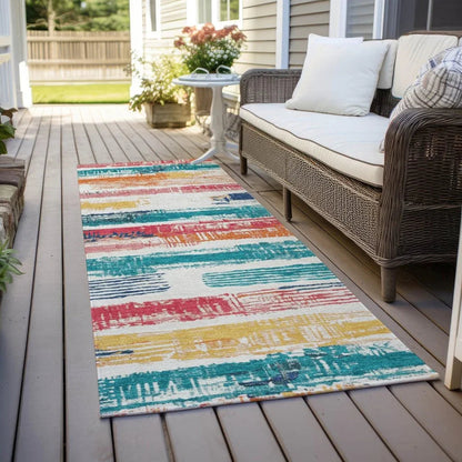 LOOMLAN Rugs Aelaris Ivory Washable Indoor-Outdoor Rug