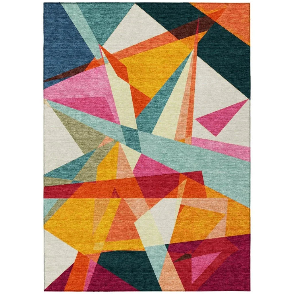 LOOMLAN Rugs Aelas Ivory Washable Indoor-Outdoor Rug