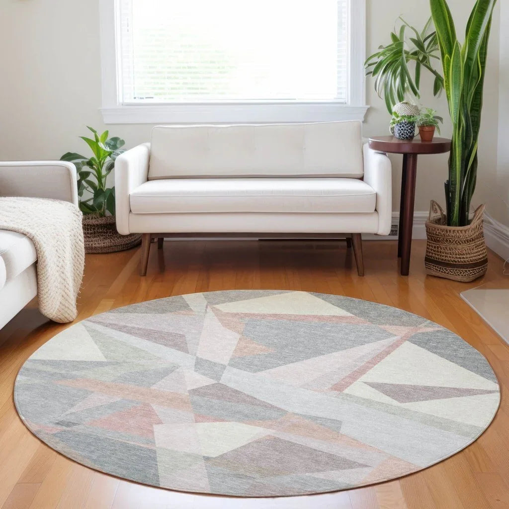 LOOMLAN Rugs Aelas Pink Washable Indoor-Outdoor Rug