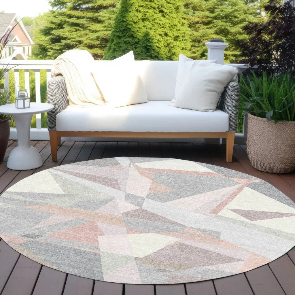 LOOMLAN Rugs Aelas Pink Washable Indoor-Outdoor Rug