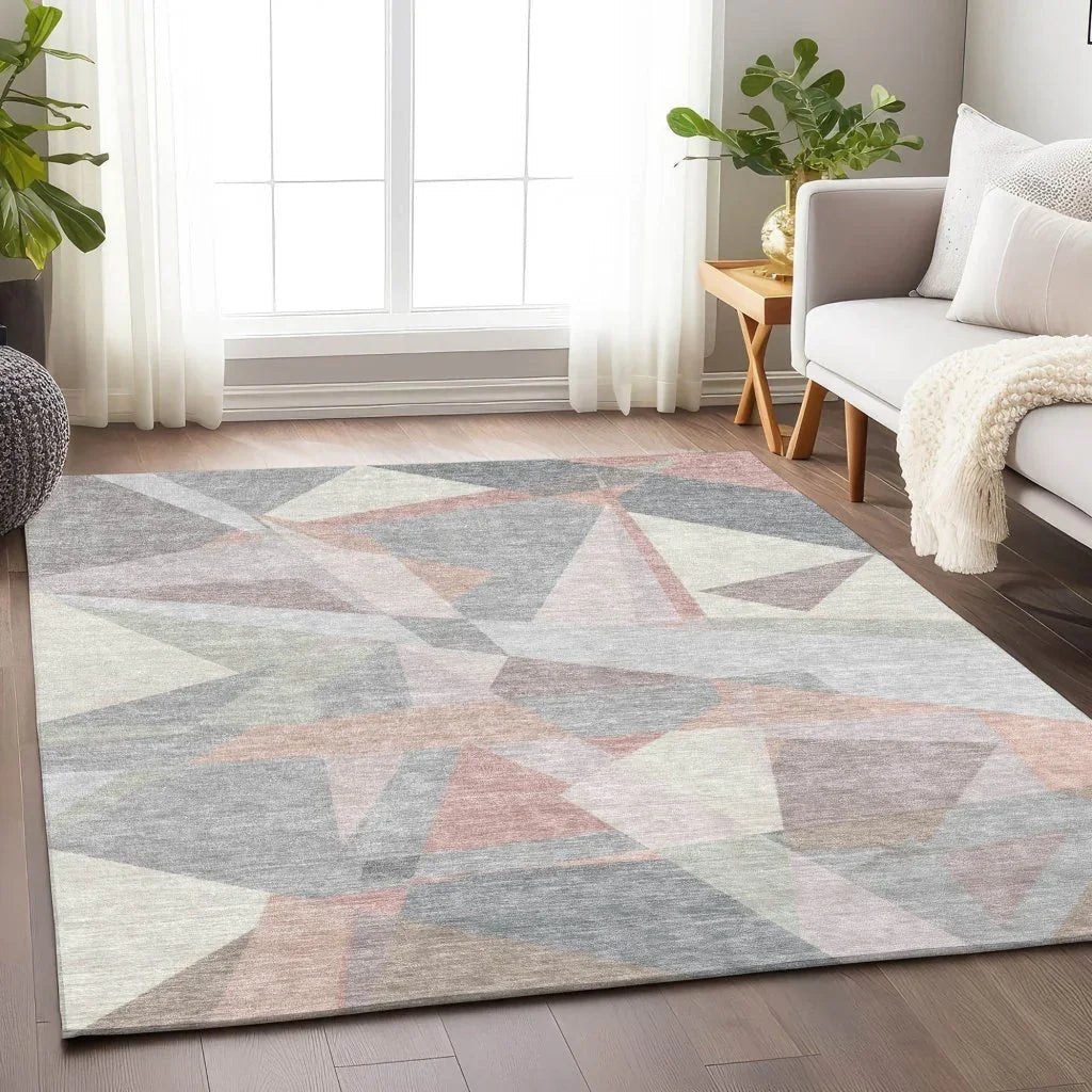 LOOMLAN Rugs Aelas Pink Washable Indoor-Outdoor Rug