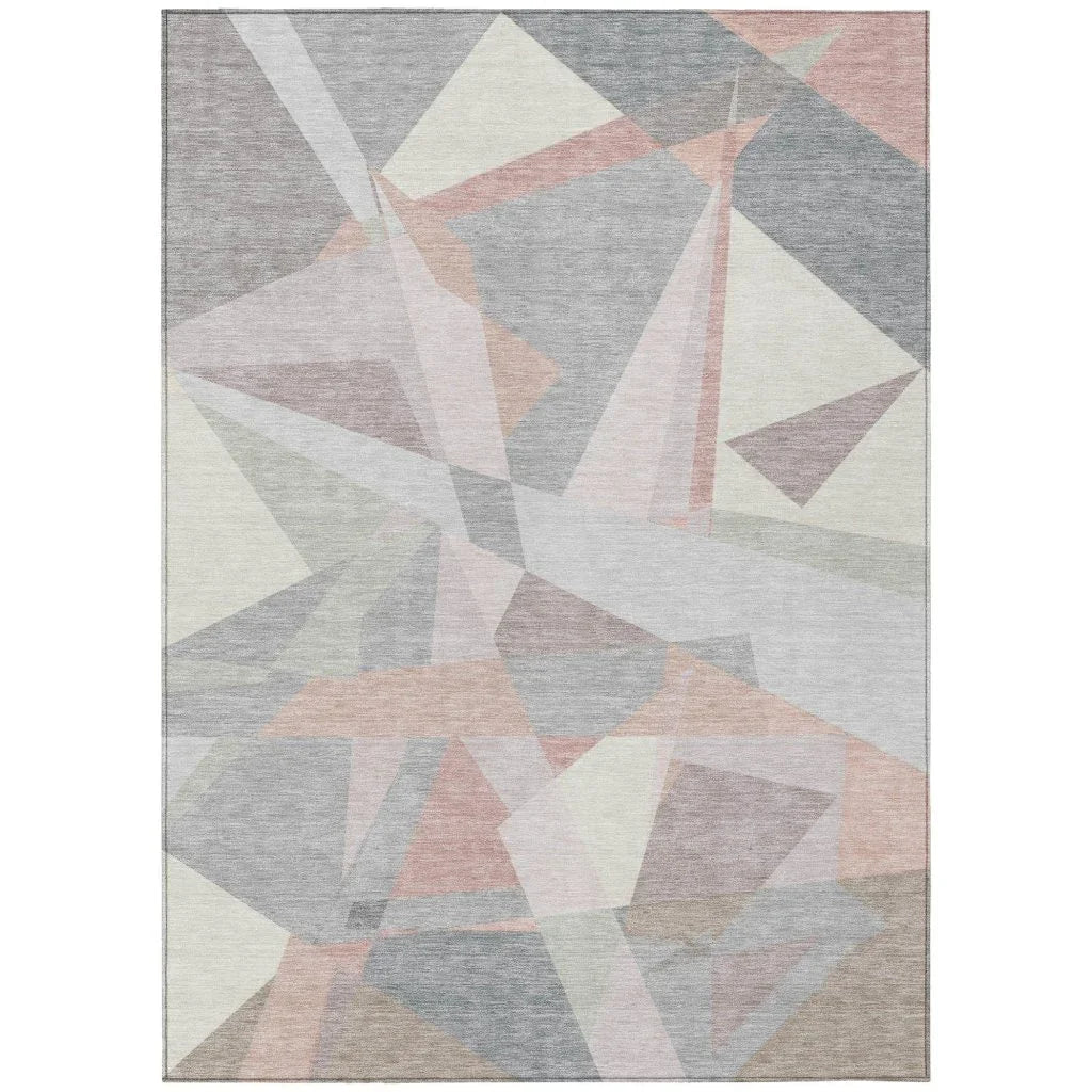 LOOMLAN Rugs Aelas Pink Washable Indoor-Outdoor Rug