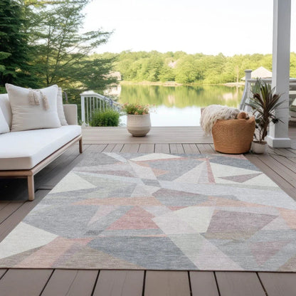 LOOMLAN Rugs Aelas Pink Washable Indoor-Outdoor Rug