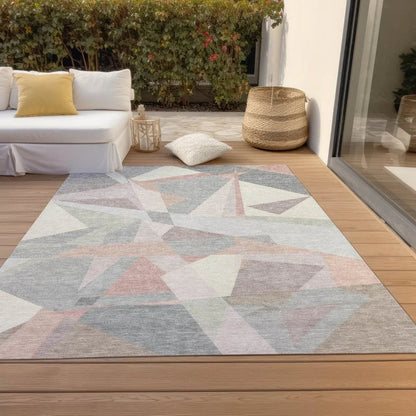 LOOMLAN Rugs Aelas Pink Washable Indoor-Outdoor Rug