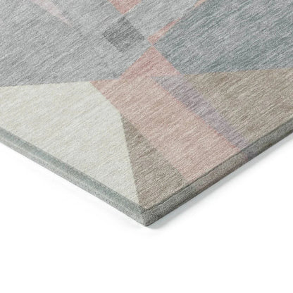 LOOMLAN Rugs Aelas Pink Washable Indoor-Outdoor Rug