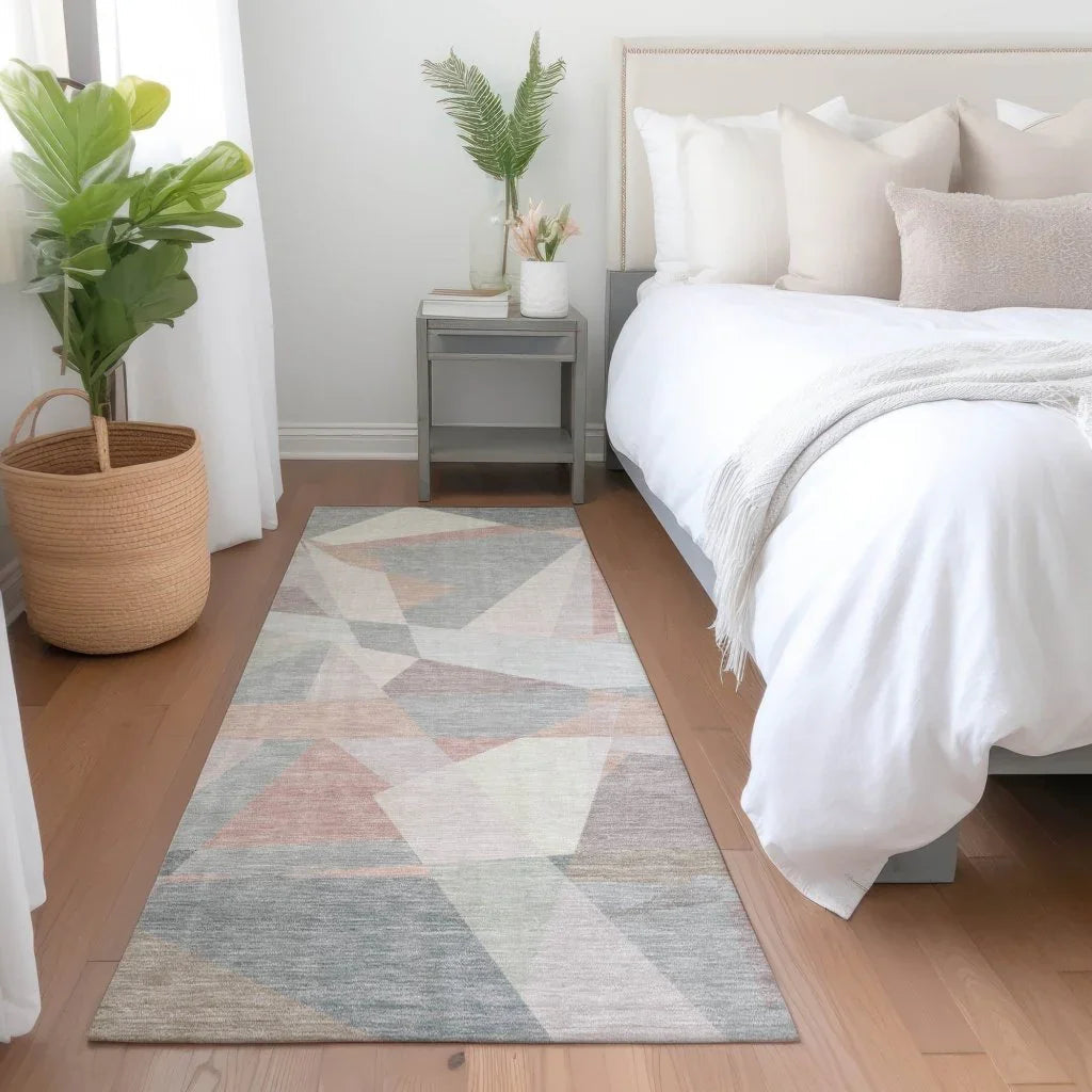 LOOMLAN Rugs Aelas Pink Washable Indoor-Outdoor Rug