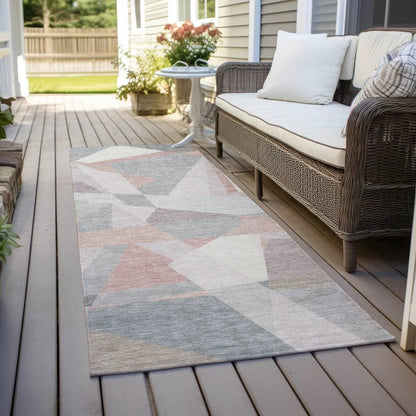 LOOMLAN Rugs Aelas Pink Washable Indoor-Outdoor Rug