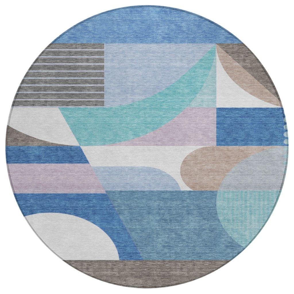 LOOMLAN Rugs Aeleth Blue Washable Indoor-Outdoor Rug