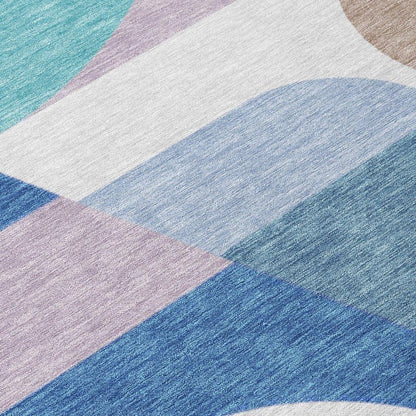 LOOMLAN Rugs Aeleth Blue Washable Indoor-Outdoor Rug