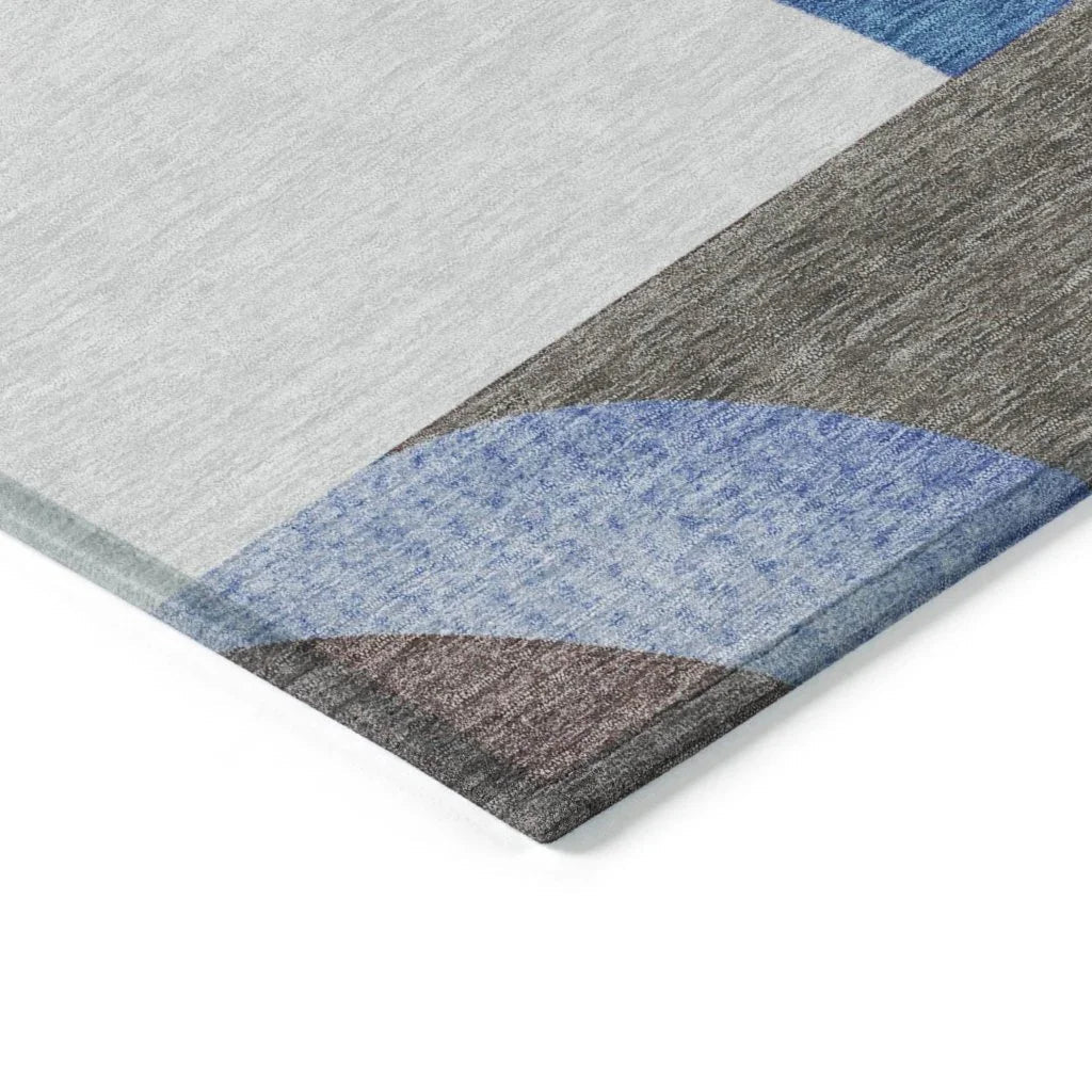 LOOMLAN Rugs Aeleth Blue Washable Indoor-Outdoor Rug