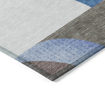 LOOMLAN Rugs Aeleth Blue Washable Indoor-Outdoor Rug
