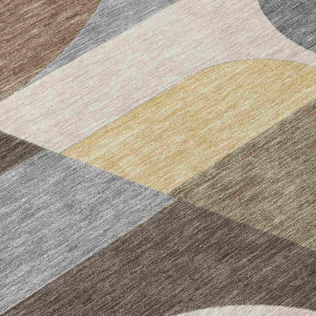 LOOMLAN Rugs Aeleth Brown Washable Indoor-Outdoor Rug