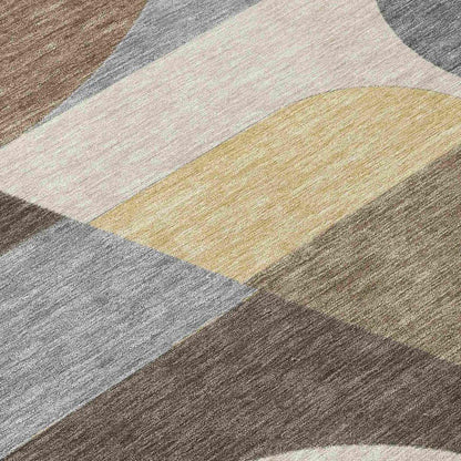 LOOMLAN Rugs Aeleth Brown Washable Indoor-Outdoor Rug