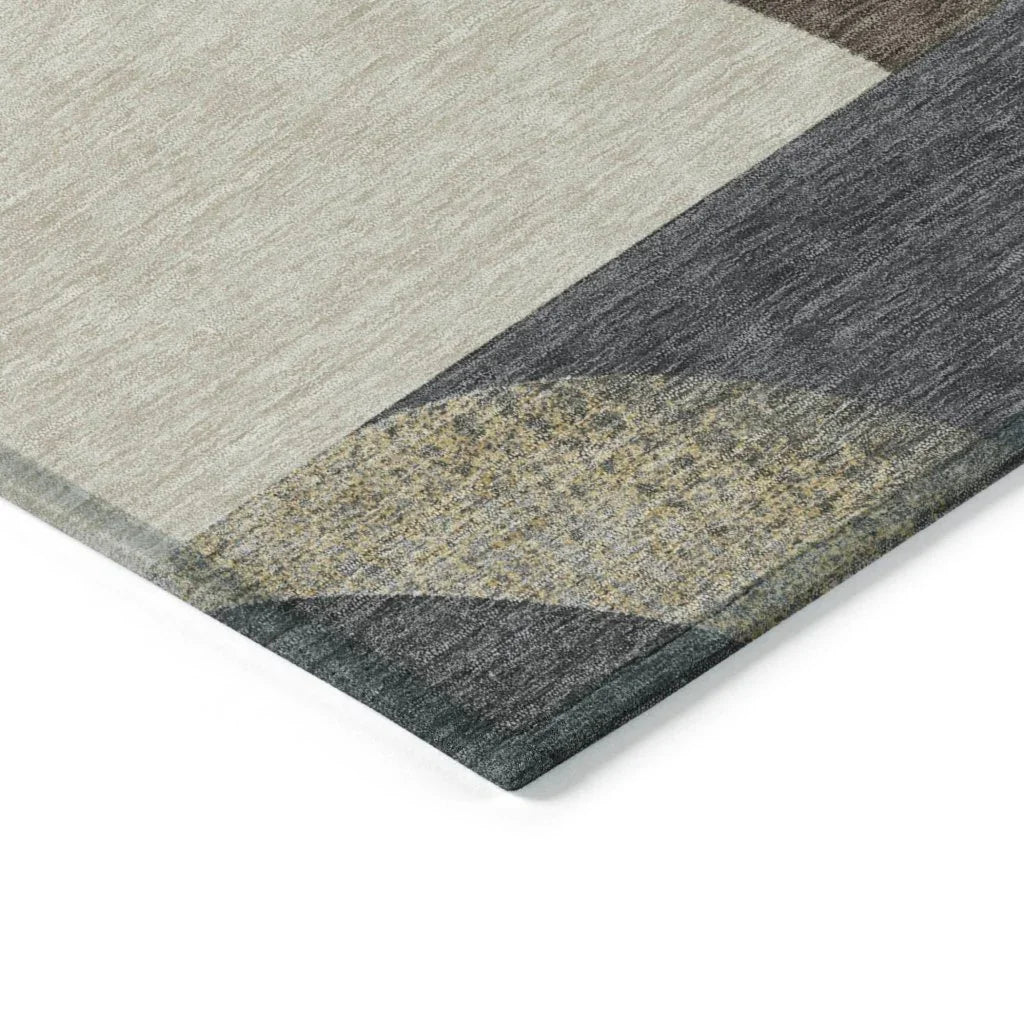 LOOMLAN Rugs Aeleth Brown Washable Indoor-Outdoor Rug