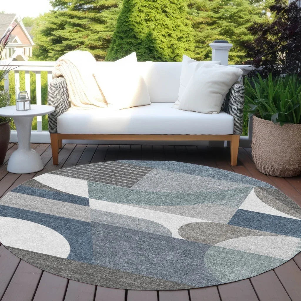 LOOMLAN Rugs Aeleth Gray Washable Indoor-Outdoor Rug