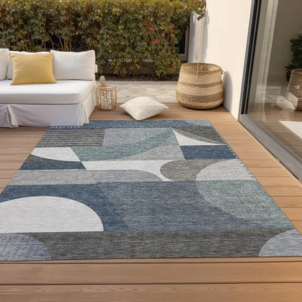 LOOMLAN Rugs Aeleth Gray Washable Indoor-Outdoor Rug