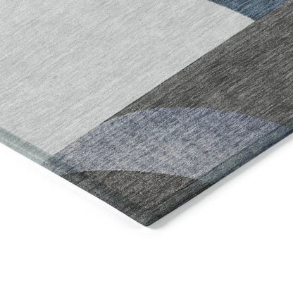 LOOMLAN Rugs Aeleth Gray Washable Indoor-Outdoor Rug