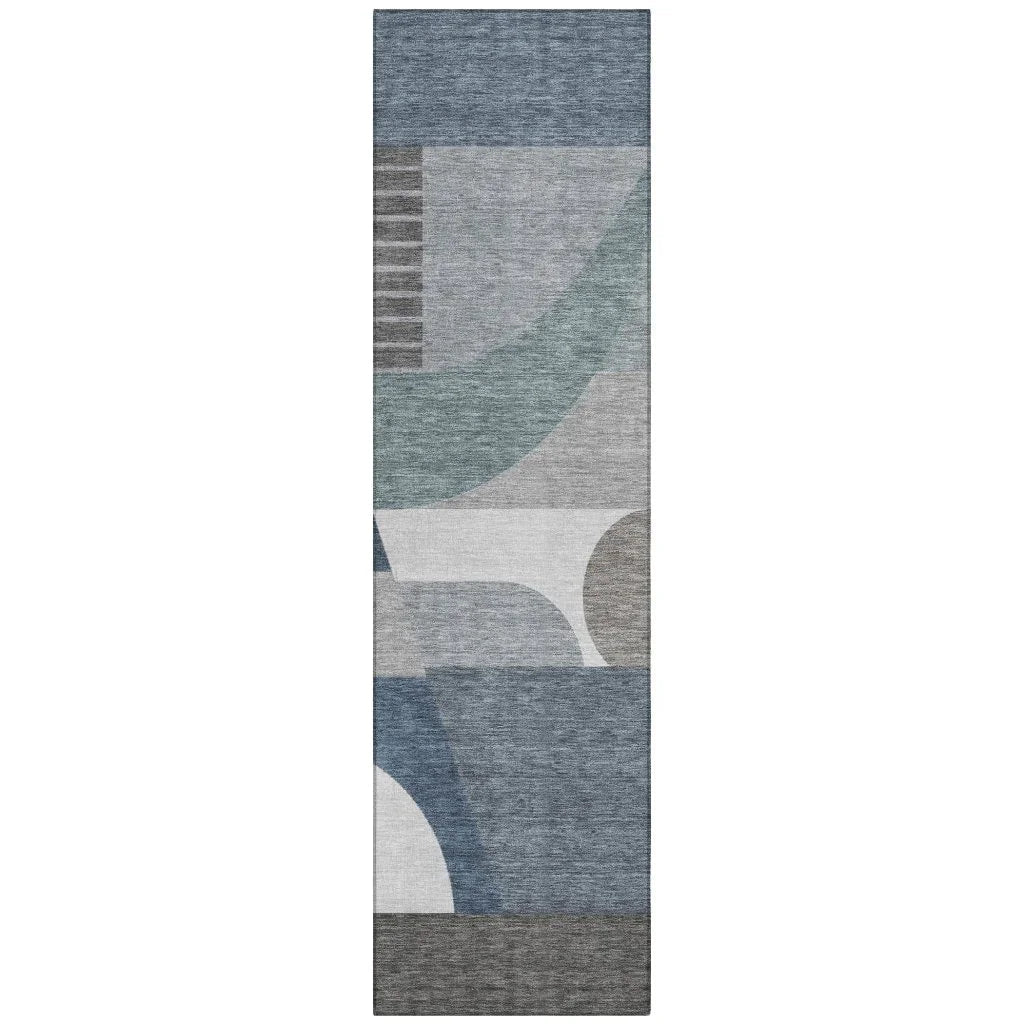 LOOMLAN Rugs Aeleth Gray Washable Indoor-Outdoor Rug