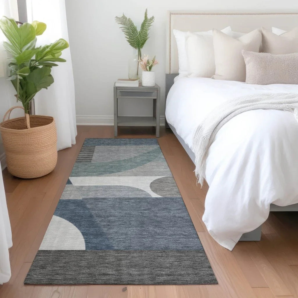 LOOMLAN Rugs Aeleth Gray Washable Indoor-Outdoor Rug