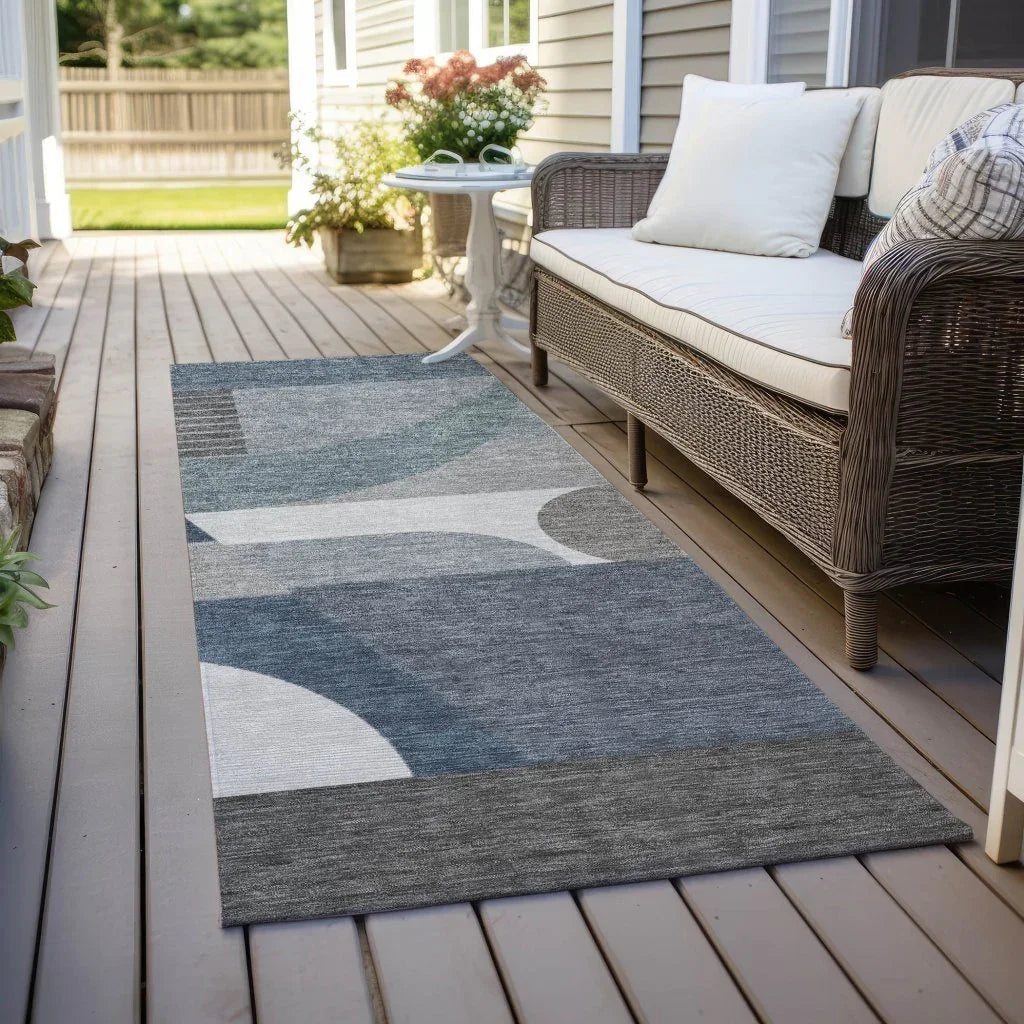 LOOMLAN Rugs Aeleth Gray Washable Indoor-Outdoor Rug