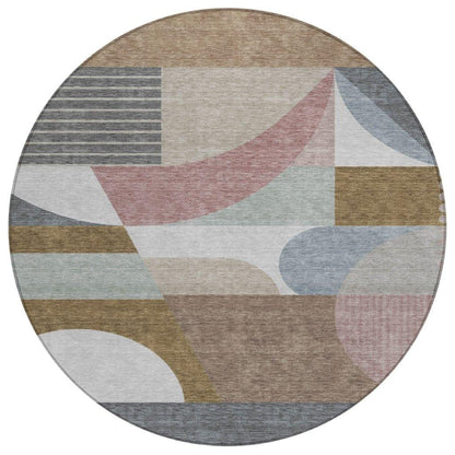LOOMLAN Rugs Aeleth Mocha Washable Indoor-Outdoor Rug