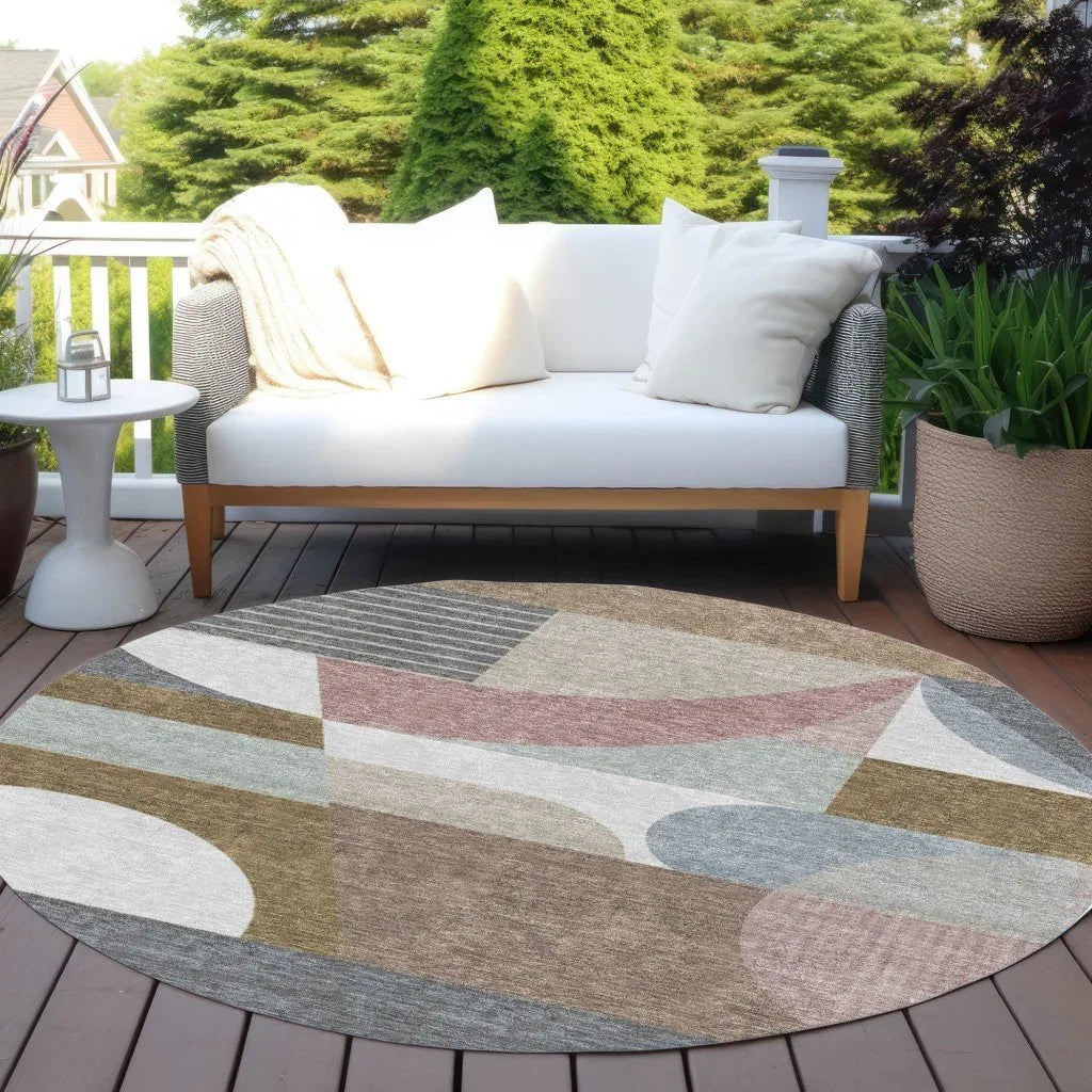 LOOMLAN Rugs Aeleth Mocha Washable Indoor-Outdoor Rug