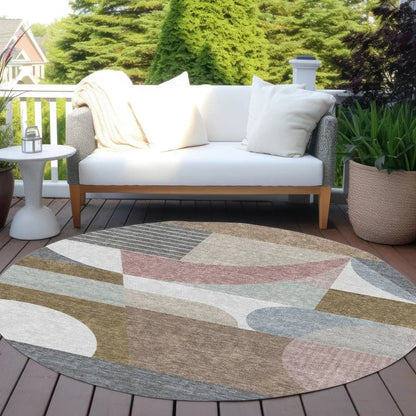 LOOMLAN Rugs Aeleth Mocha Washable Indoor-Outdoor Rug