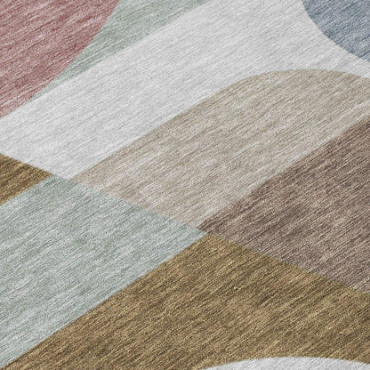LOOMLAN Rugs Aeleth Mocha Washable Indoor-Outdoor Rug