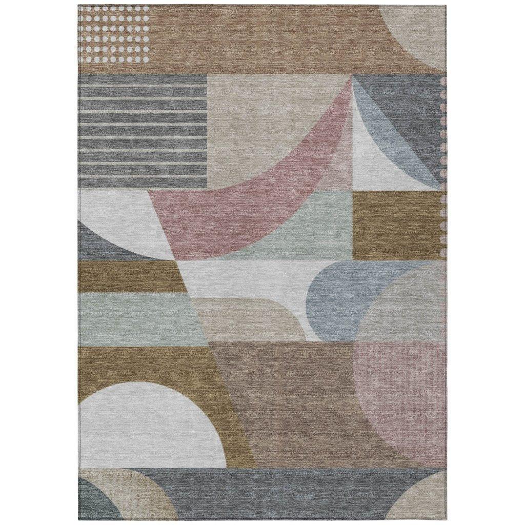 LOOMLAN Rugs Aeleth Mocha Washable Indoor-Outdoor Rug
