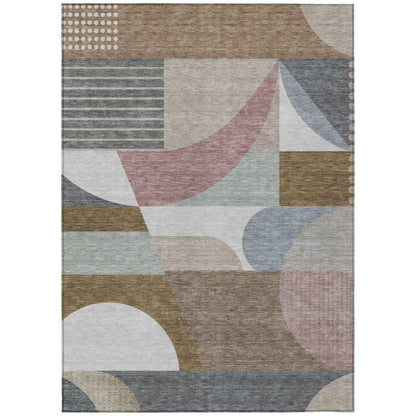LOOMLAN Rugs Aeleth Mocha Washable Indoor-Outdoor Rug
