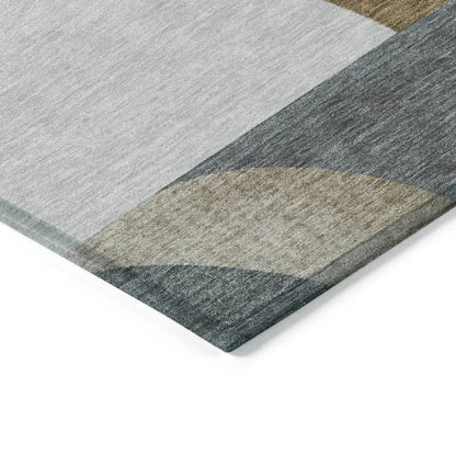 LOOMLAN Rugs Aeleth Mocha Washable Indoor-Outdoor Rug