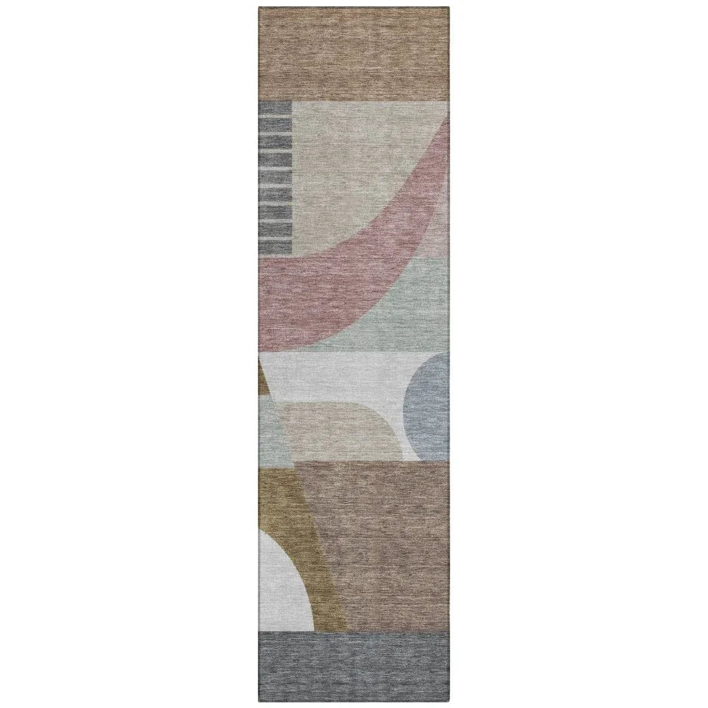 LOOMLAN Rugs Aeleth Mocha Washable Indoor-Outdoor Rug