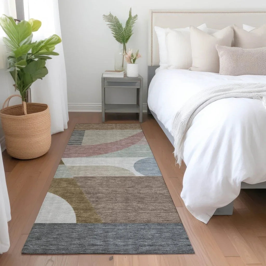 LOOMLAN Rugs Aeleth Mocha Washable Indoor-Outdoor Rug
