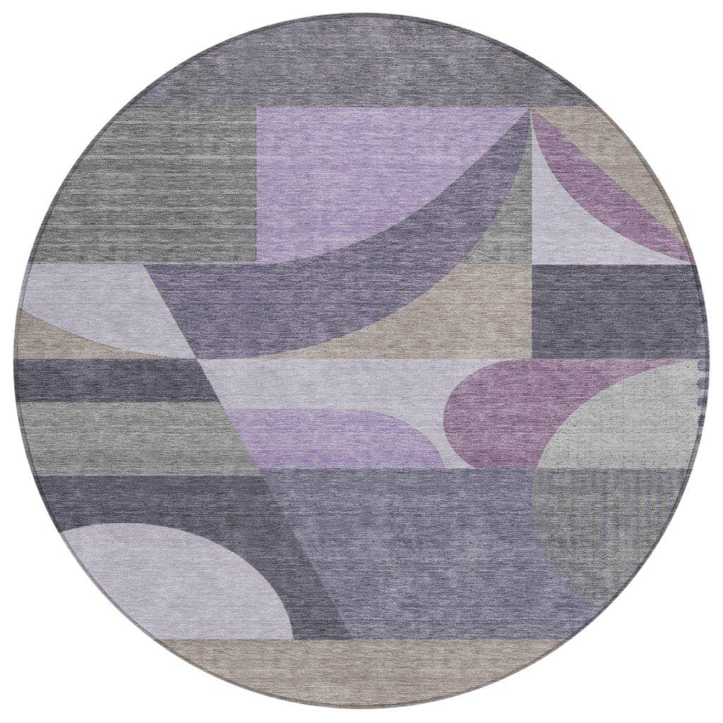 LOOMLAN Rugs Aeleth Purple Washable Indoor-Outdoor Rug