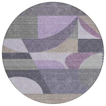 LOOMLAN Rugs Aeleth Purple Washable Indoor-Outdoor Rug