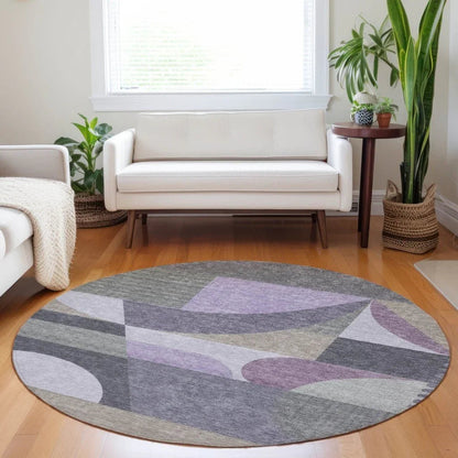 LOOMLAN Rugs Aeleth Purple Washable Indoor-Outdoor Rug