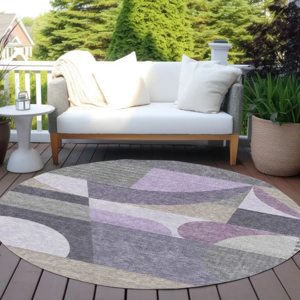 LOOMLAN Rugs Aeleth Purple Washable Indoor-Outdoor Rug