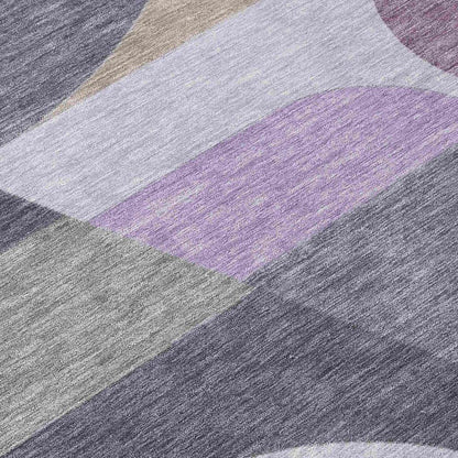 LOOMLAN Rugs Aeleth Purple Washable Indoor-Outdoor Rug