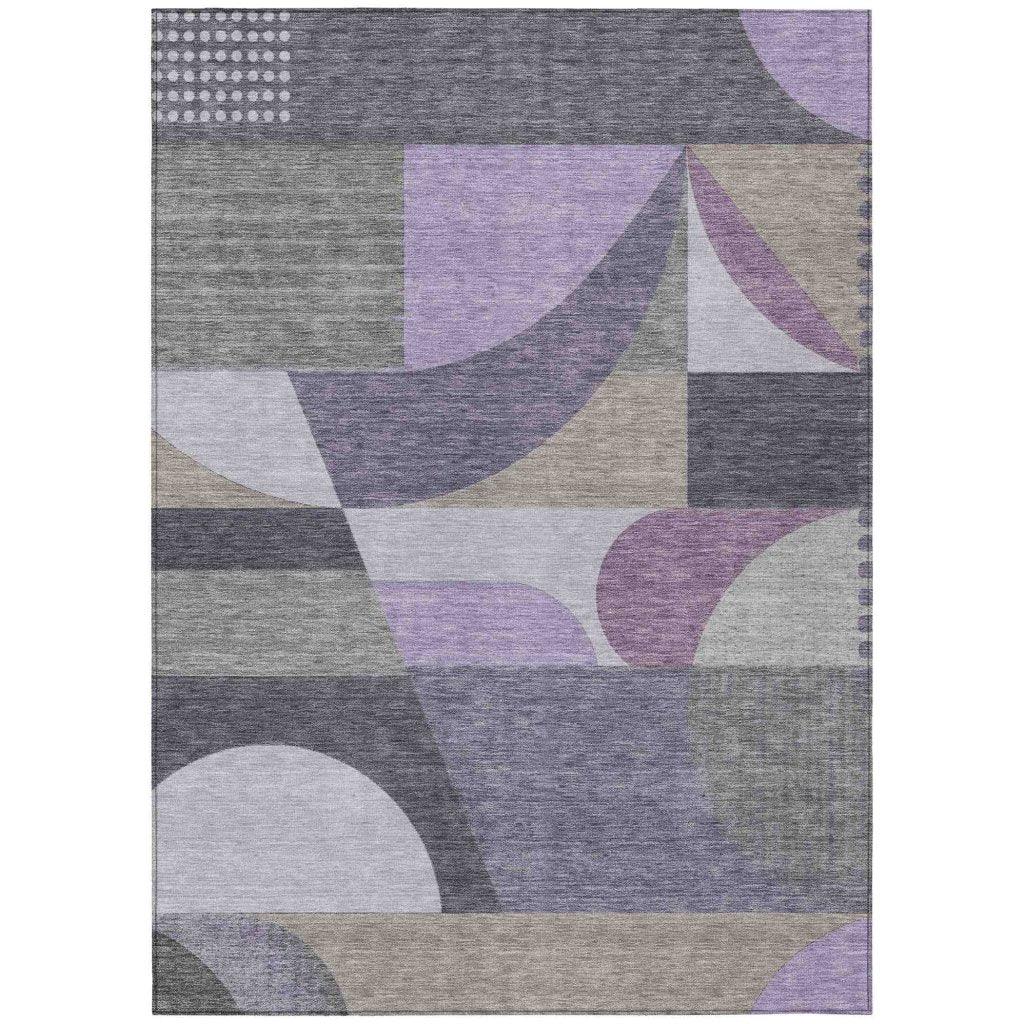LOOMLAN Rugs Aeleth Purple Washable Indoor-Outdoor Rug