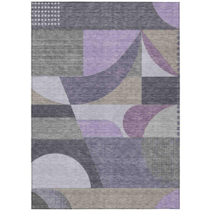 LOOMLAN Rugs Aeleth Purple Washable Indoor-Outdoor Rug