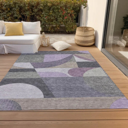 LOOMLAN Rugs Aeleth Purple Washable Indoor-Outdoor Rug
