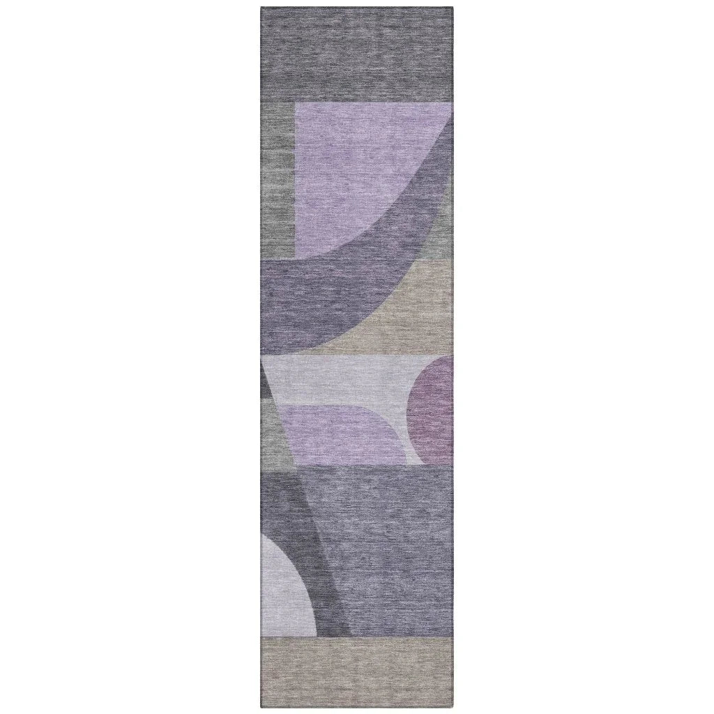 LOOMLAN Rugs Aeleth Purple Washable Indoor-Outdoor Rug