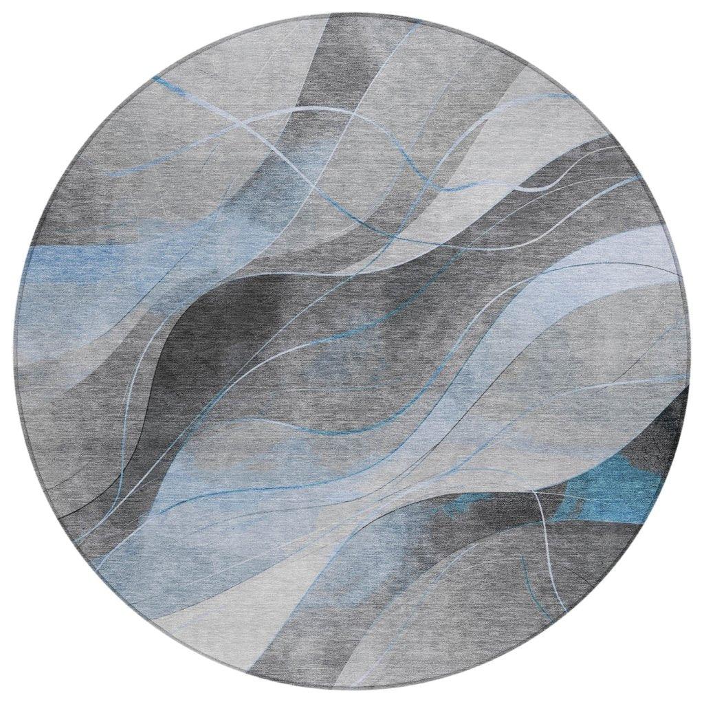 LOOMLAN Rugs Aelien Blue Washable Indoor-Outdoor Rug