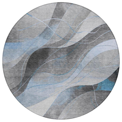 LOOMLAN Rugs Aelien Blue Washable Indoor-Outdoor Rug