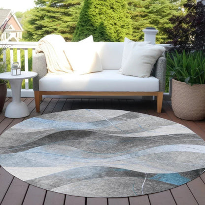 LOOMLAN Rugs Aelien Blue Washable Indoor-Outdoor Rug