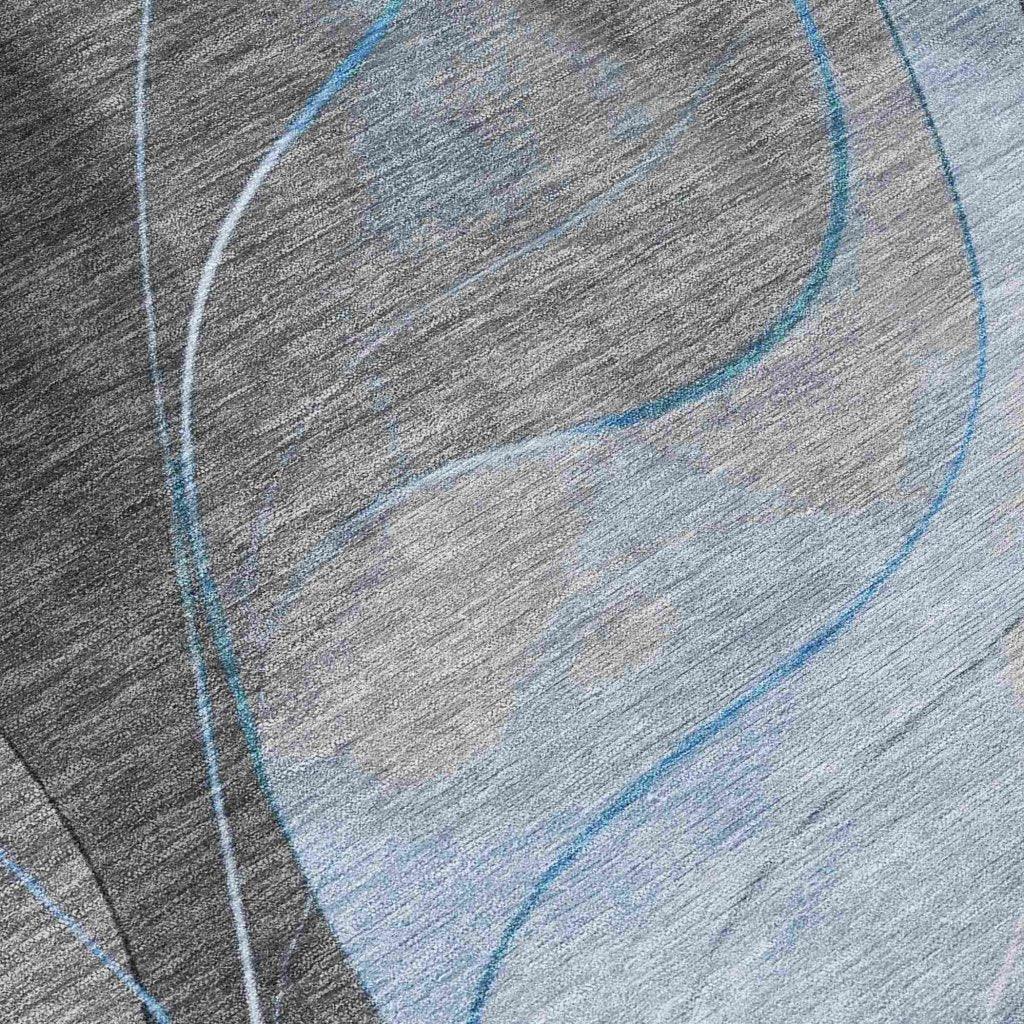 LOOMLAN Rugs Aelien Blue Washable Indoor-Outdoor Rug